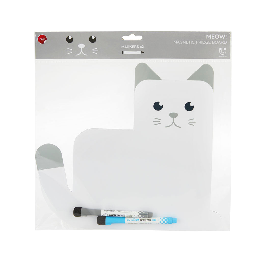 Meow magnetic fridge board with markers