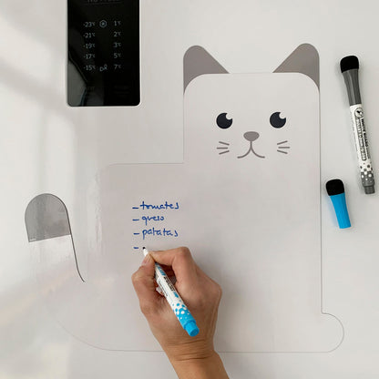 Meow magnetic fridge board with markers