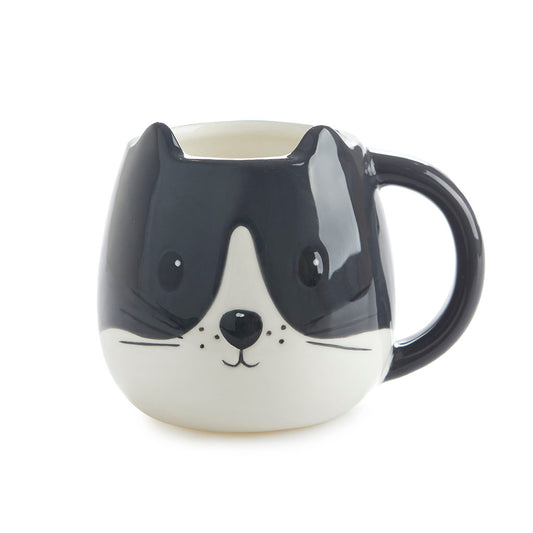 Keramikas krūze Kitty melnbalta