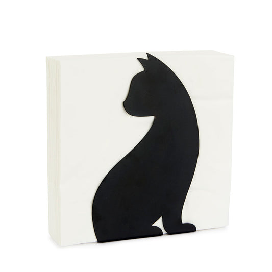 Cat silhouette metal napkin holder