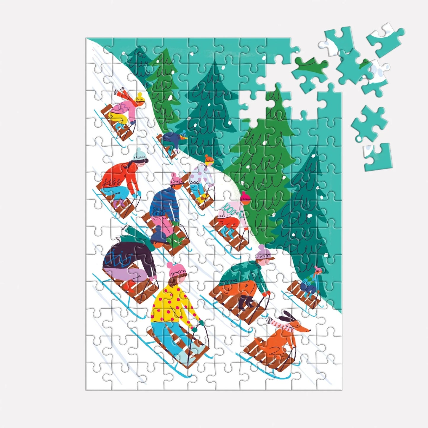 Winter Sledding Puzzle Ornament, 130 pcs.
